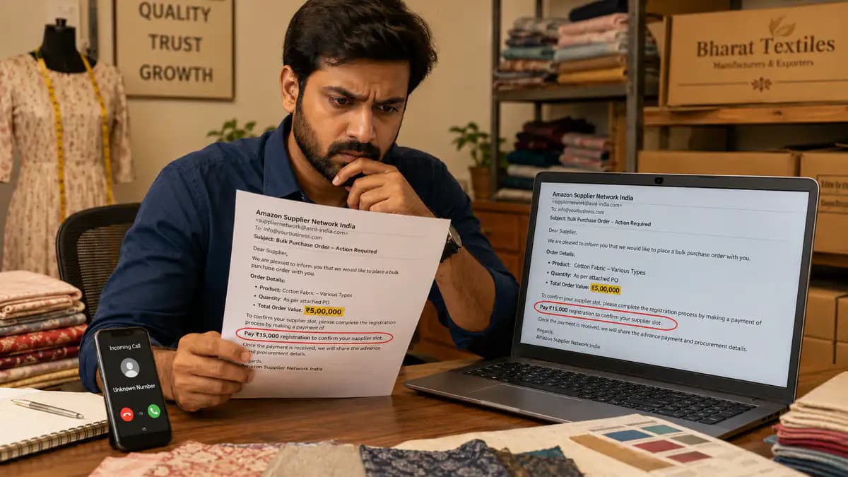 Business scam India 2026, SME freelancer fake purchase order and advance payment fraud