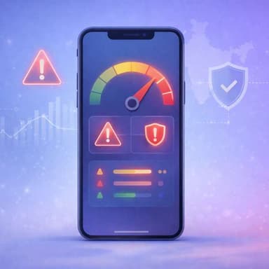Step 3: Read Scam Risk Score - Phone Number Fraud Result RakshaAi India Step 3 - RakshaAi displays scam probability score from 0 to 100 with fraud risk meter and complaint count